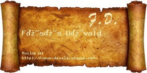 Füsüs Dévald névjegykártya